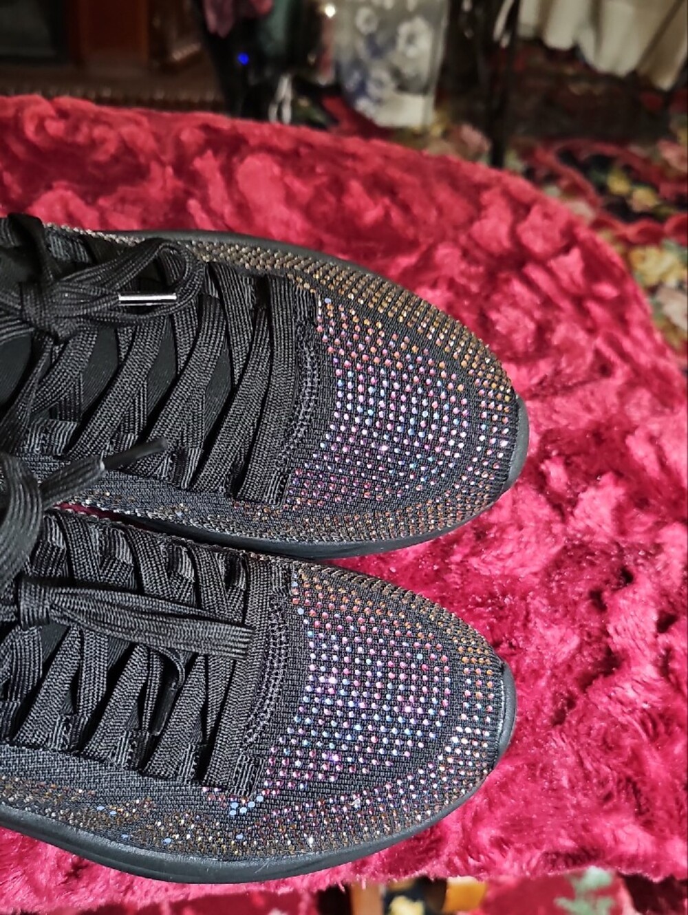 Skechers Black Sneakers with Iridescent Rhinestones - Picture 13 of 13